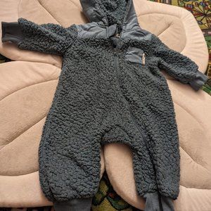 Blue Baby Hooded Zip One-piece outfit size 3-6 months